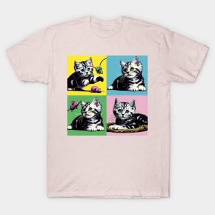 American Wirehair Pop Art - Cat Kitties T-Shirt